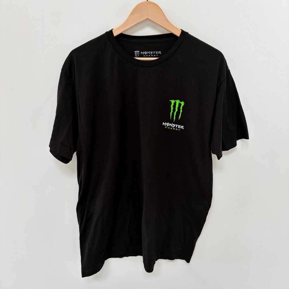 Monster Energy Logo Graphic T-Shirt XL Black Mens Short Sleeve Racing Tee